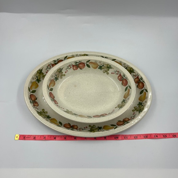Wedgewood Quince Pattern Fruit Serving Platter Dishes 2 Pieces Made In England - Picture 4 of 9